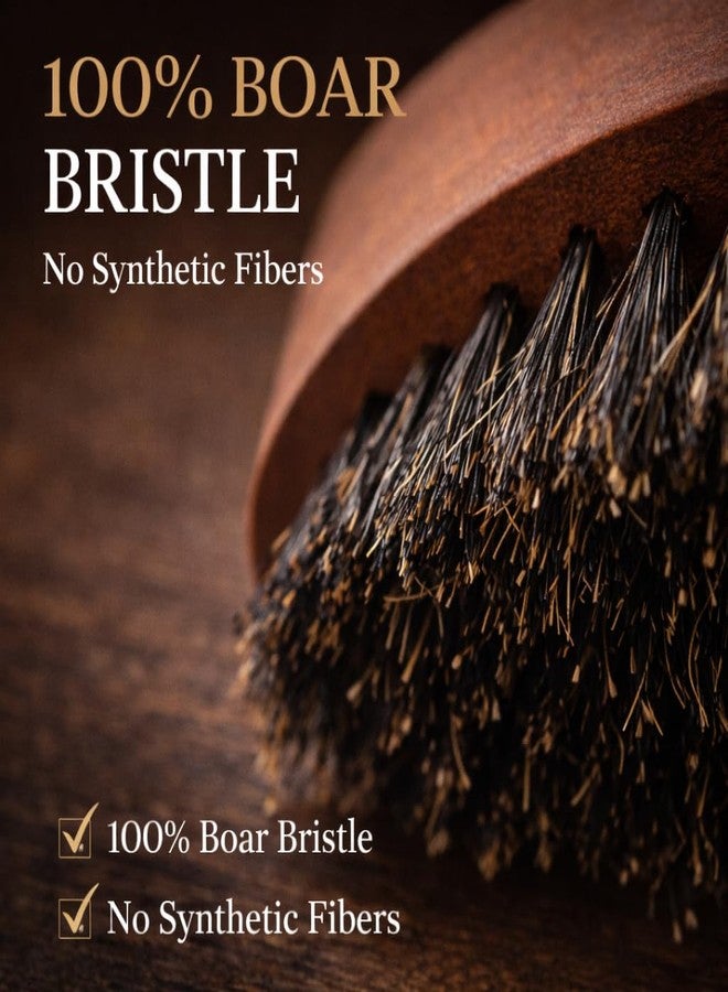 G.B.S 100% Natural Boar Bristles Beard Brush - Small Travel Size with Ergonomically Designed Wood Handle - Professional Beard and Mustache Grooming Softens and Untangles Your Beard (3) - Image 2